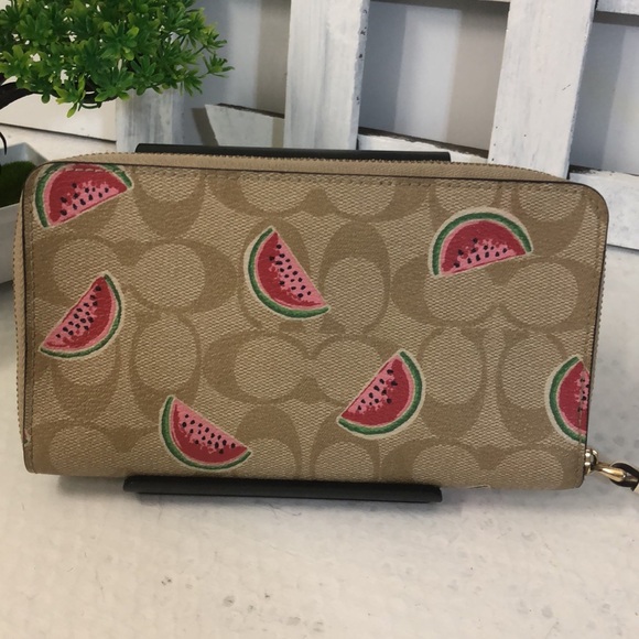 Coach #3140 Wristlet Wallet Watermelon Print - Picture 5 of 11